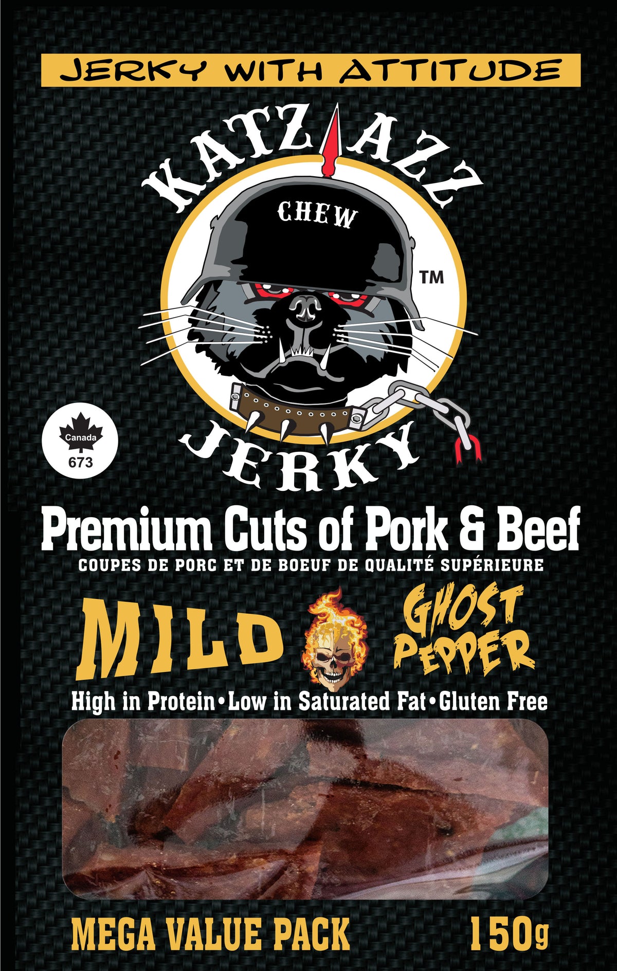 Mild Ghost Pepper Jerky 150g Case of 8